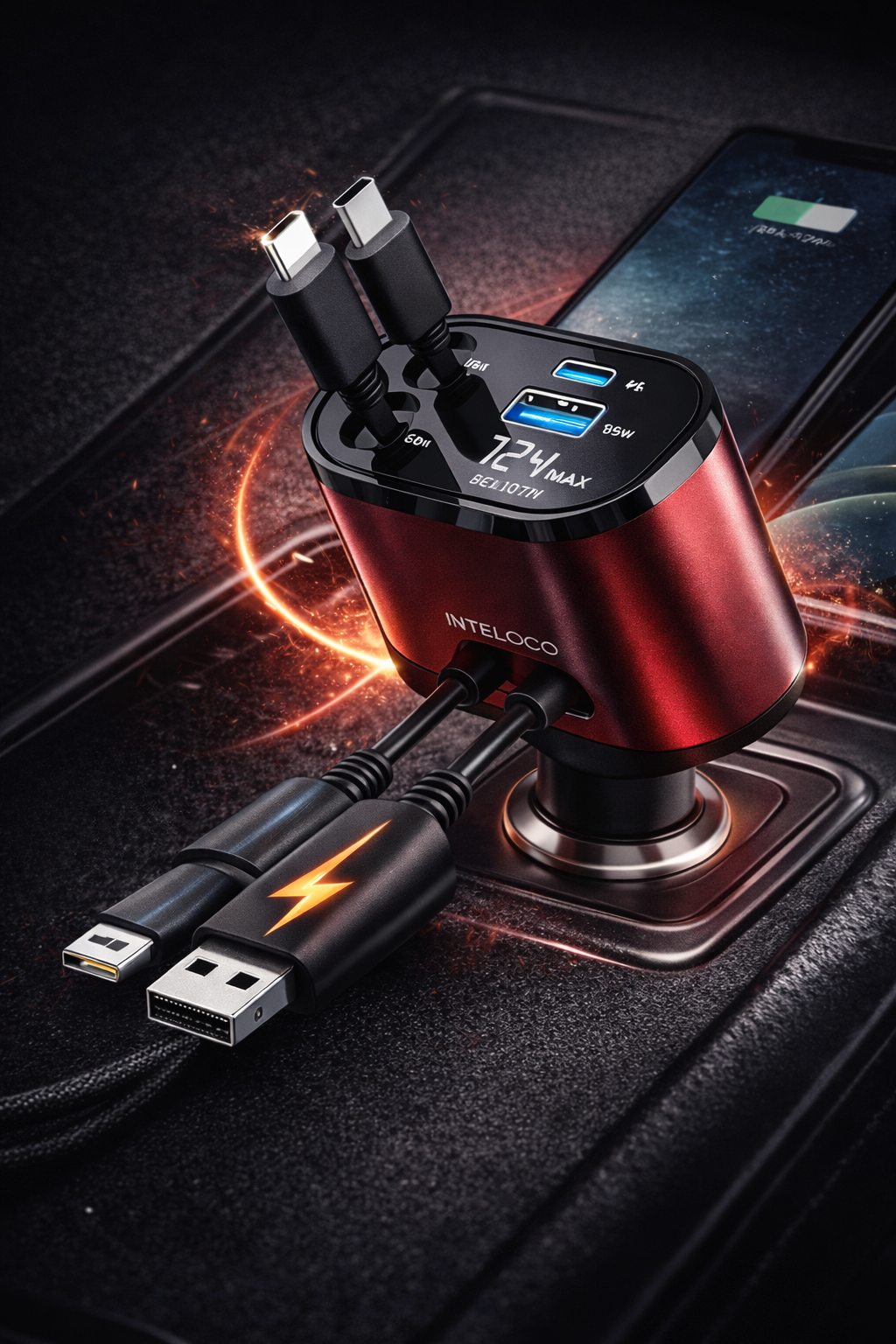 ADAPTADOR CARGADOR MULTIPLE DE CARRO